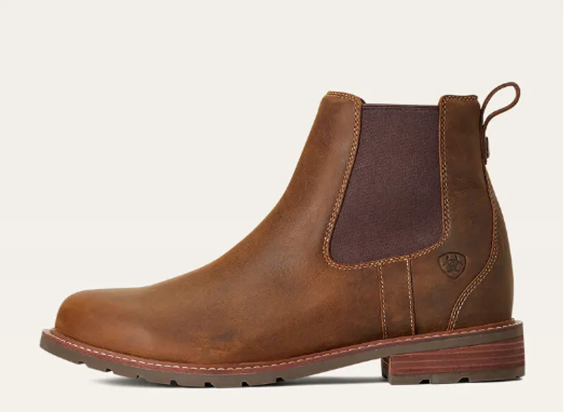 Ariat Mens Wexford Waterproof Chelsea Boot Weathered Brown